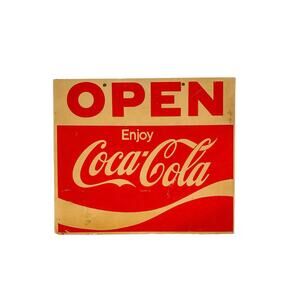 Vintage Enjoy Coca Cola Two Sided Open Closed Plastic Sign